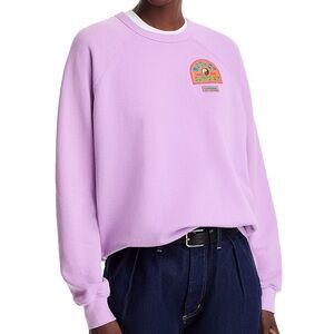 MOTHER Lilac Purple Biggie Concert Sweatshirt in Mother Surf Print Size Medium